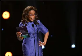  ?? PARAS GRIFFIN — GETTY IMAGES FOR BET ?? Oprah Winfrey speaks onstage during the 55th NAACP Image Awards on March 16in Los Angeles.