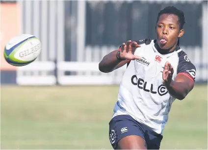  ?? Picture: Gallo Images ?? GOING THROUGH HIS PACES. New Springbok squad member S’bu Nkosi might have to be patient before earning his first Test cap.