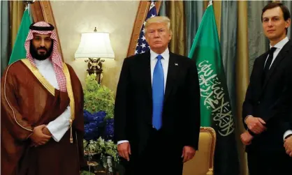  ??  ?? ‘Soon after Trump was elected, the Saudi crown prince and his advisers targeted Kushner as their gateway into Trump’s inner circle.’ Photograph: Jonathan Ernst/Reuters