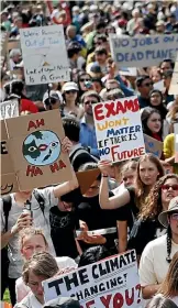  ?? KEVIN STENT/STUFF ?? A crowd of 40,000 marched from Wellington’s Civic Square to Parliament at the last School Strike 4 Climate march before Covid struck.