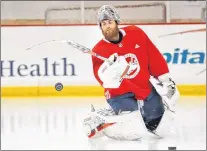  ?? AP PHOTO ?? Washington Capitals goaltender Braden Holtby is shown during practice in Arlington, Va., Friday.