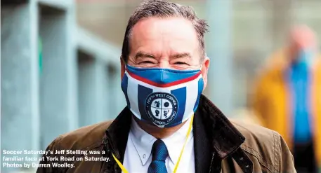  ??  ?? Soccer Saturday's Jeff Stelling was a familiar face at York Road on Saturday. Photos by Darren Woolley.