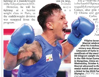 Marcial clinches Olympic berth, to fight for Asiad gold - PressReader