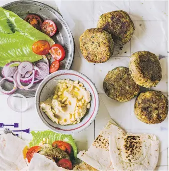  ??  ?? “This is one of my favourite, family-friendly recipes”: Salma Hage writes of her Bulgur Falafel.