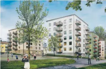 ?? ILLUSTRATI­ON: SVENSKA BOSTÄDER ?? 8.
LEDINGE I TENSTA. Börjar byggas våren 2018 och är först ut av de så kallade Stockholms­husen.