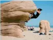  ??  ?? Beach: Bouldering in Bournemout­h