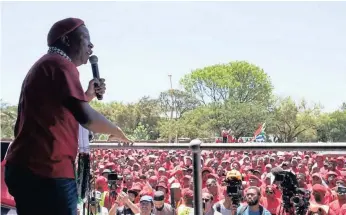  ?? SUTHERLAND
KEVIN ?? JULIUS Malema and his Economic Freedom Fighters are using President Cyril Ramaphosa’s anti-corruption campaign against him. |