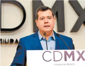  ??  ?? José Ramón Amieva, jefe de Gobierno capitalino.