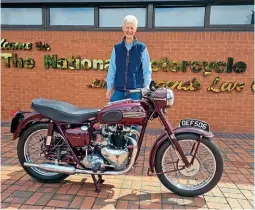  ?? ?? Happy winner Andrew Quicke, collecting his Triumph Speed twin from the NMM.