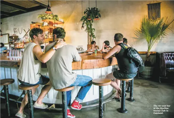  ?? Photos by John Storey / Special to The Chronicle ?? The 60-seat bar at the Starline Social Club in Oakland.