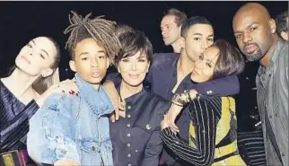  ?? Photograph­s by Stefanie Keenan Getty Images for Apple ?? PARTYGOERS included Jaime Smith, left, Jaden Smith, Kris Jenner, birthday boy and Balmain creative director Olivier Rousteing, Jada Pinkett Smith and Corey Gamble at the Beats shindig.