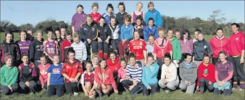  ??  ?? Participan­ts enjoying the first day of the Under-15 ladies’ football academy in Whitford House Hotel.