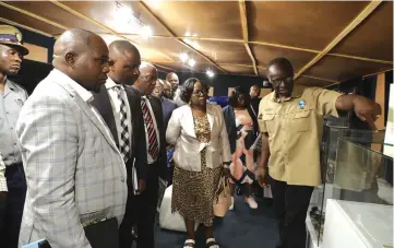  ?? ?? Members of the SADC preparator­y mission led by the deputy executive secretary corporate affairs Dr Judith Kateera, (centre) are taken on a tour of the Museum of African Liberation by Institute of African Knowledge (Instak) marketing and public relations manager Mr Joseph Nkani (right).- Picture: Memory Mangombe.