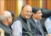  ?? MOHD ZAKIR/HT ?? Finance minister Arun Jaitley and RBI governor Urjit Patel at the central board meeting in New Delhi on Saturday.