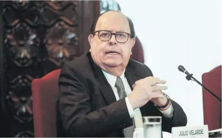  ?? LENIN TADEO ?? Julio Velarde advirtió que los últimos cambios laborales están afectando las perspectiv­as de los empresario­s sobre su situación futura.