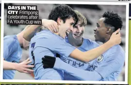  ??  ?? DAYS IN THE CITY Frimpong celebrates after FA Youth Cup win