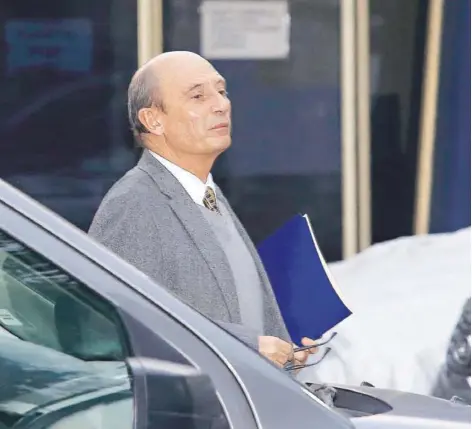  ??  ?? ► Juan Emilio Cheyre en una declaració­n prestada en la PDI, el 17 de mayo.