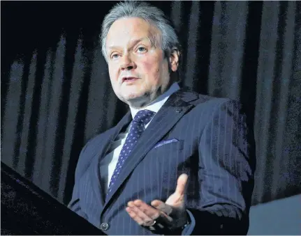  ?? CHRIS HELGREN • REUTERS ?? Bank of Canada governor Stephen Poloz gives a speech in Toronto on March 5.