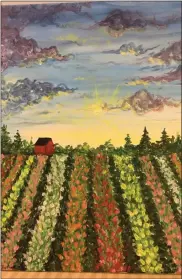  ?? Contribute­d ?? February’s painting, “Field of Flowers,” is an original work by Schmidt that was inspired by the promise of spring.