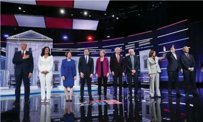  ?? Photograph: Joe Raedle/Getty Images ?? Democratic presidenti­al candidates participat­e in debate in Atlanta, Georgia, on 20 November.