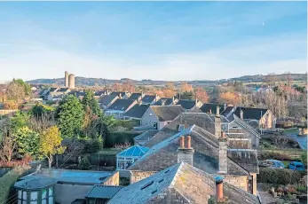  ??  ?? ROOMS WITH A VIEW: A former hotel, Eden House is an exceptiona­lly spacious property featuring a large open plan kitchen/living room, an Aga cooker, six bedrooms, two rooms with huge bay windows, cosy snug, gym, enormous family bathroom and views to the Fife hills.