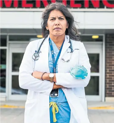  ?? ANDREW FRANCIS WALLACE TORONTO STAR ?? Dr. Tasleem Nimjee, an emergency physician at Humber River Hospital, says she tries to ask every patient she speaks to if they’re immunized, whether it’s relevant to the clinical case or not.