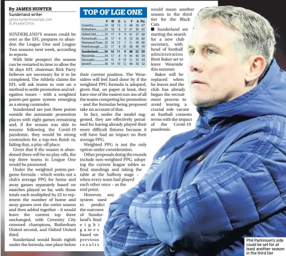  ??  ?? Phil Parkinson’s side could be set for at least another season in the third tier