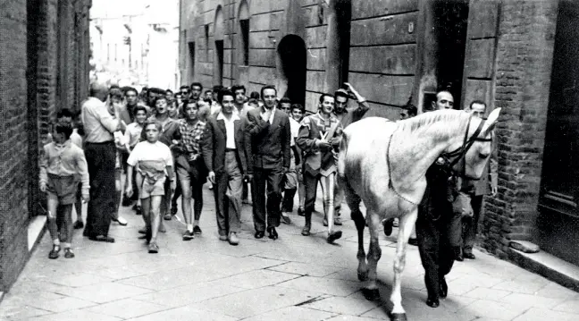  ??  ?? Gaudenzia, la regina del Palio nel 1955 La foto è stata scattata da Roberto Barzanti, autore del pezzo