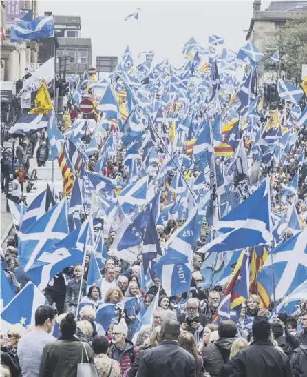  ?? PICTURE: JOHN DEVLIN ?? 0 The Saltire of Scotland belongs to everyone in this country, not just to nationalis­ts