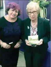  ?? Courtesy photo ?? Santa Clarita Valley resident Naomi Young, left, has her photo taken with Holocaust survivor Eva Schloss following a recent interview at Chabad of SCV.