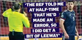  ??  ?? YELLOW PERIL: Gallagher was controvers­ially booked just before the interval