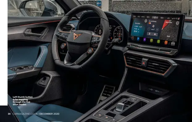  ??  ?? Left thumb button is for toggling through the five drive modes