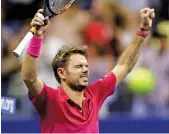  ??  ?? Stan Wawrinka, above, beat Novak Djokovic in four sets at Sunday’s U.S. Open final. It’s his third major title.