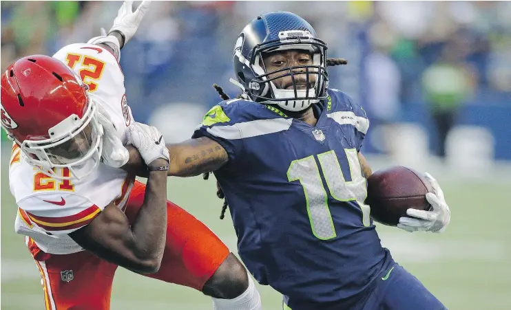  ?? — THE ASSOCIATED PRESS FILES ?? The Seahawks’ J.D. McKissic could be in line for increased running back reps after tying for the team lead in rushing last week against Kansas City.