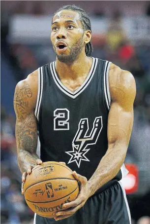  ?? JONATHAN BACHMAN/GETTY IMAGES FILE PHOTO ?? Improved shooting helped Kawhi Leonard become an elite two-way force in the NBA, twice named a first-team all-star. His health is the big question going forward.