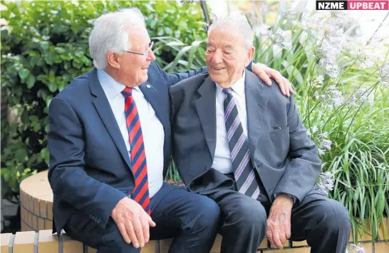  ?? Photo / Doug Sherring ?? Centre for Brain Research director Sir Richard Faull and Sir David Levene. Faull said the gift was “transforma­tional” and “a dream come true”.