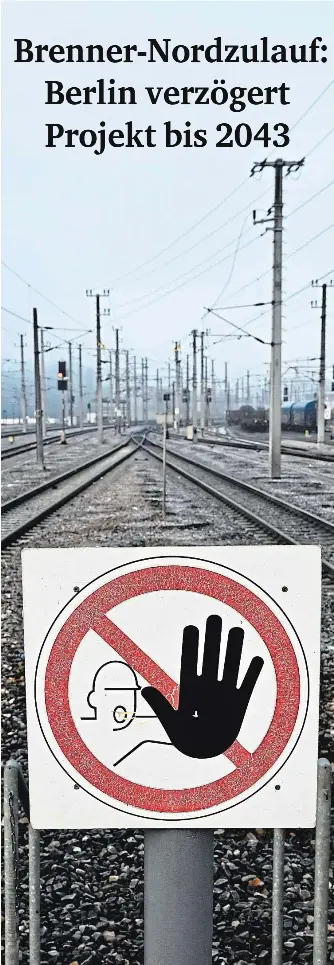 Brenner North Approach: Major railway line delayed until 2043