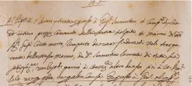  ??  ?? La «fede di credito» (pagamento) per lo scultore Giuseppe Sammartino, custodita nell’archivio storico del Banco di Napoli.