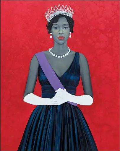  ??  ?? Amy Sherald’s Welfare Queen hangs at “On Their Own Terms,” which opens Thursday at the Brad Cushman Gallery, Windgate Center of Art + Design at the University of Arkansas at Little Rock.