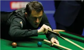  ?? Photograph: Richard Sellers/PA ?? Ronnie O'Sullivan came from 3-0 down to level the scores with John Higgins in their semifinal.