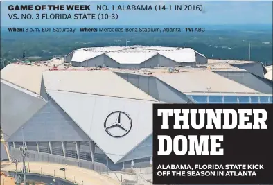  ??  ?? When: 8 p.m. EDT Saturday Where: Mercedes-Benz Stadium, Atlanta TV: ABC