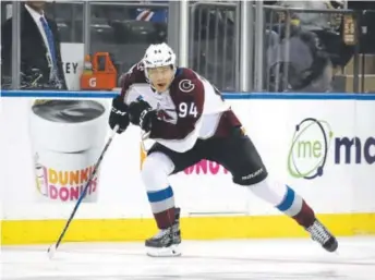  ?? Bruce Bennett, Getty Images ?? Skating in his first NHL game, rookie defenseman Andrei Mironov struggled at times Thursday night against the Rangers in New York and was limited to 11:24 in ice time.