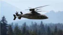  ?? ARTISTIC RENDERING COURTESY OF LOCKHEED MARTIN AND BOEING ?? Lockheed Martin and Boeing unveiled its offering to the U.S. Army’s Future Long-Range Assault Aircraft competitio­n in 2021, calling it Defiant X. The U.S. Army is giving up on the scout helicopter developmen­t program.