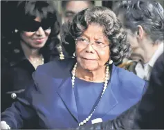  ??  ?? Katherine Jackson leaves the sentencing hearing of Dr Conrad Murray, in Los Angeles on Nov 29, 2011. — Reuters file photo