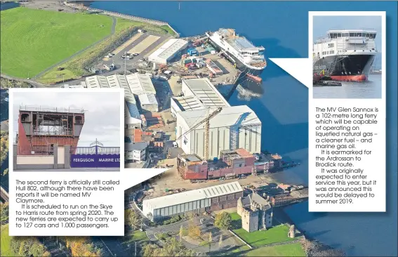  ??  ?? The site at Ferguson Marine in Port Glasgow, the last commercial shipyard on the Clyde, which won a £97m contract to build two ferries in 2015