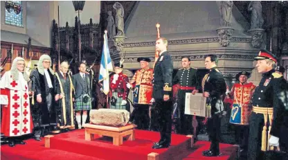  ??  ?? In 1996, 700 years after it was stolen by Edward I, the Stone of Destiny was returned to Scotland, with the Duke of York handing over the Royal Warrant for its safe-keeping.