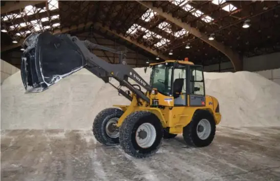  ?? © amg ?? In de nieuwe loods kan 3.000 ton zout worden opgeslagen.
