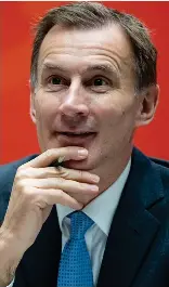  ?? ?? Taxing plan: Chancellor Jeremy Hunt