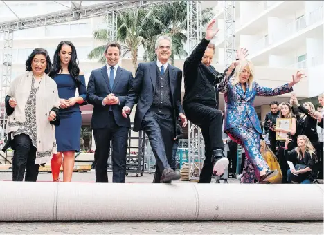  ??  ?? Golden Globe VIPs unroll the red carpet in advance of Sunday’s telecast. The ceremony will be a little more serious this year as celebritie­s address recent controvers­ies involving the sexual harassment and assault of women by dressing in black.