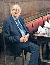  ?? ?? Cockcroft at his old college, St John’s, Cambridge, for a lunch in June 2016